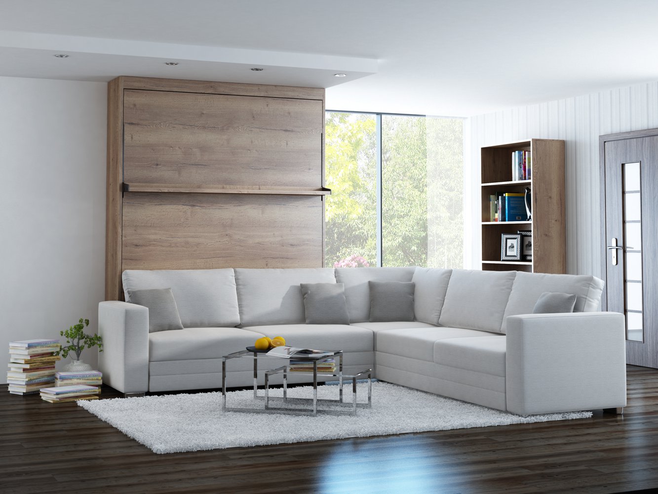 Schrankbett Wandbett mit Ecksofa Leggio Linea MK II STD-STD Premium PM & PG