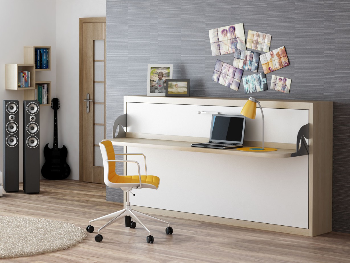 Schrankbett Wandbett mit Schreibtisch Singlo Desk Basic