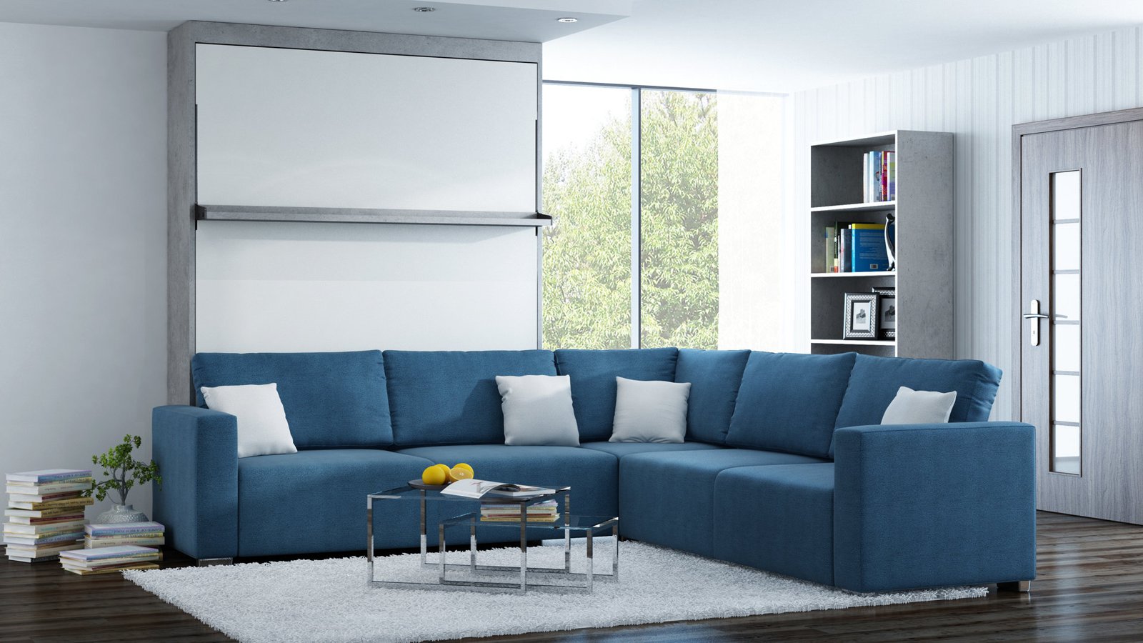 Schrankbett Wandbett mit Ecksofa Leggio Linea MK I STD-STD Claims